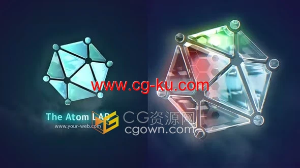 AE模板-闪亮光泽玻璃质感3D标志公司LOGO动画的图片1