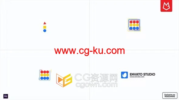 AE模板-干净几何图形演绎简单标志LOGO动画的图片1