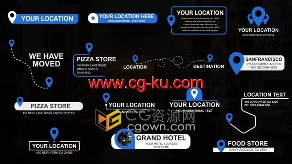 Location Titles 2.0 AE模板位置定位旅行路径文字标题动画15种的图片1