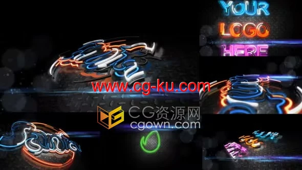 3D霓虹灯LOGO动画Advance 3D Extrudes AE模板下载的图片1