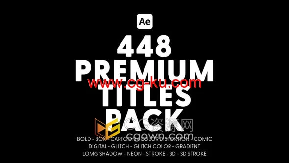 Premium Titles Pack AE模板448个文字标题字幕动画带音效的图片1