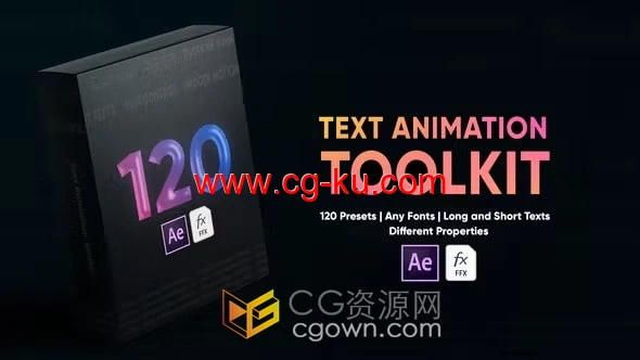 AE模板-文本动画工具包120+弹性旋转快显长文本短标题13种文字效果的图片1