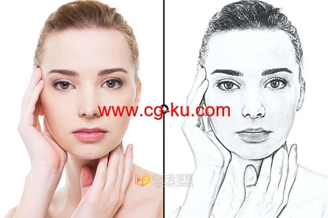 照片转成艺术铅笔素描风格Photoshop动作的图片2