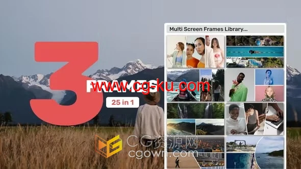 AE模板-分屏效果适合体育视频婚礼旅行和生活相册的图片1
