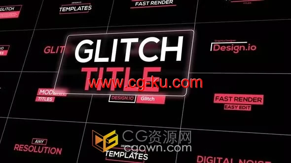 Glitch Titles AE模板15组故障特效文字标题视频字幕动画的图片1