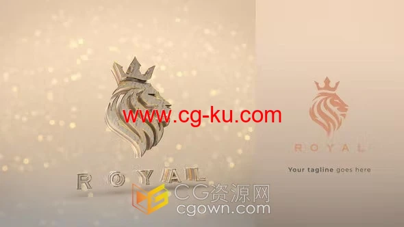 E3D插件制作片头AE模板豪华金色三维LOGO动画工程的图片1