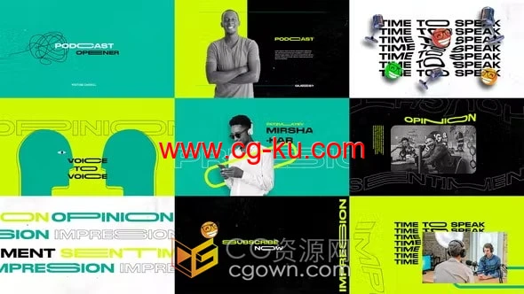 Podcast Opener AE模板播客开场宣传介绍视频片头的图片1