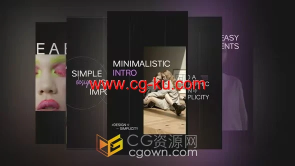 垂直屏幕简约介绍媒体短视频动画制作AE模板免费下载的图片1