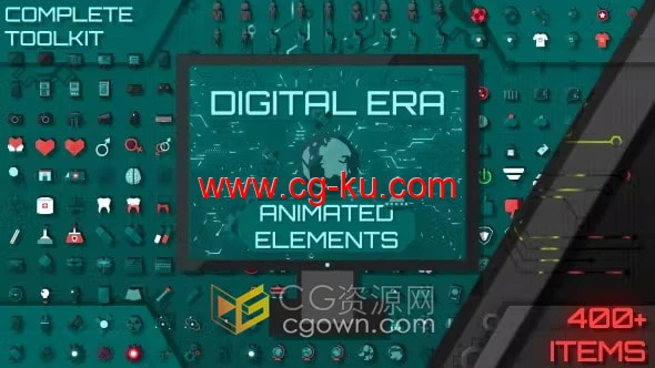 400+信息时代图标动画和元素包创建解说视频设计AE模板的图片1
