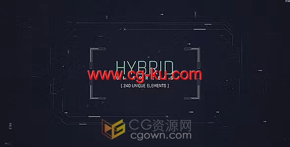 混合科技UI屏幕HUD元素包数字科幻界面科技视频制作AE模板的图片1