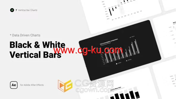 创建企业垂直条形图信息图表动画12条数据线AE模板的图片1