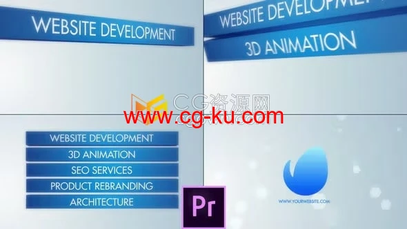 Services Logo PR模板立体图形翻转介绍视频片头动画的图片1