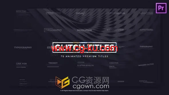 Glitch Title PR模板76种故障特效视频字幕文字标题动画的图片1
