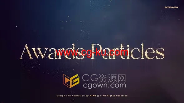 Particles Awards Titles AE模板金色粒子华丽颁奖典礼宣传视频片头的图片1