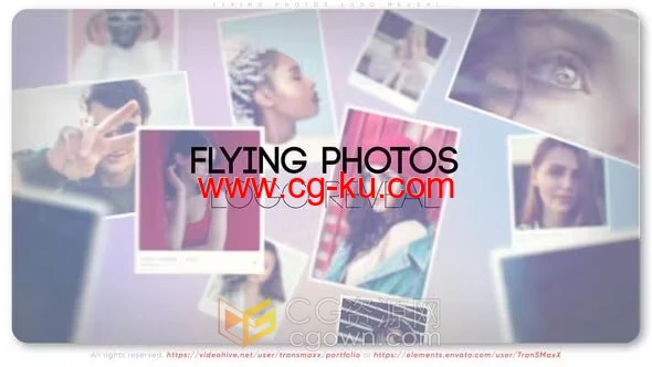 Flying Photos Logo AE模板飞行照片动画演绎标志视频片头的图片1