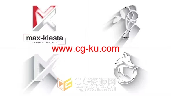Simple & Clean Logo AE模板光泽绘图发光标志视频片头动画的图片1