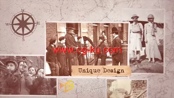 History Timeline AE模板历史时间表纪录片视频相册照片动画的图片1