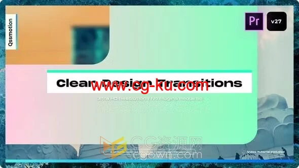 Clean Design TransitionsPR模板4K分辨率视频转场过渡效果的图片1
