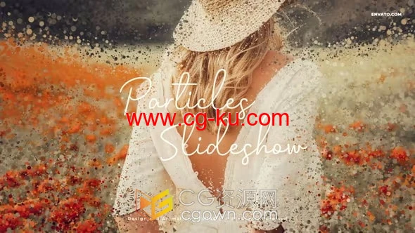 Particles Slideshow AE模板粒子像素化汇聚成照片动画视频相册的图片1