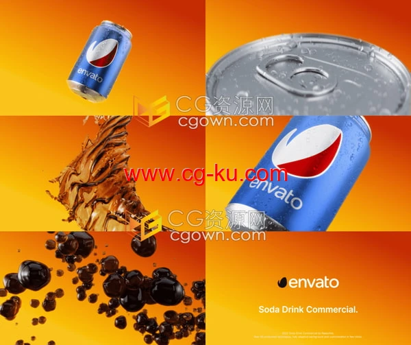苏打汽水饮料啤酒易拉罐商品广告视频动画制作AE模板的图片1