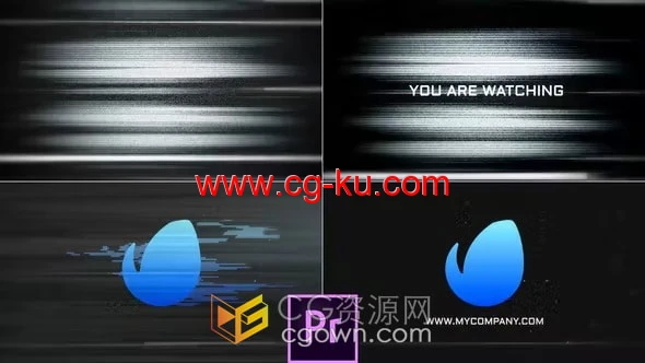 PR模板-快速故障噪点刮盘信号Hitech扭曲标志动画的图片1