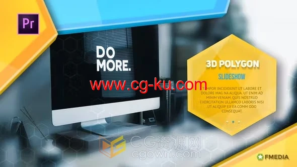 PR模板工程-3D立方体六边形幻灯片适合企业开幕式宣传视频商务演示的图片1
