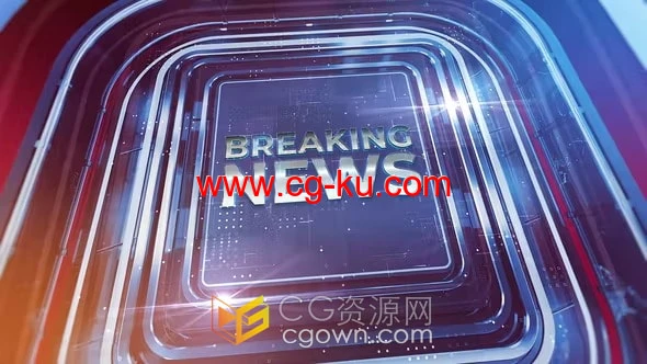 3D抽象技术场景新闻介绍包装高科技电视节目片头AE模板的图片1