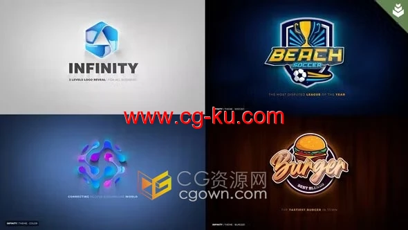 9个主题风格标志LOGO动画演绎视频片头效果AE模板下载的图片1