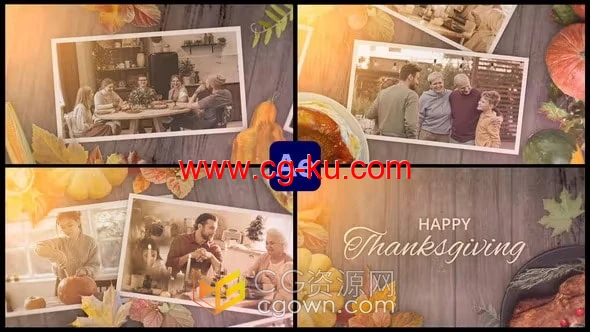 AE模板-温馨美好秋季浪漫电子相册Thanksgiving Day Slideshow Opener的图片1