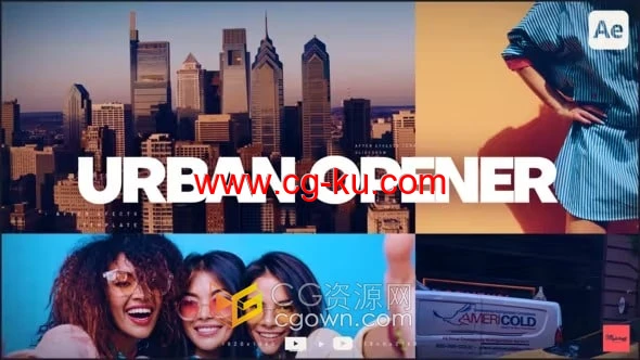 Urban Opener AE模板拼贴照片动画时尚运动社交媒体vlog视频的图片1