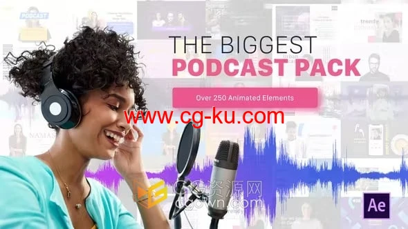 Podcast Audio Visualization播客音频可视化动画AE模板的图片1