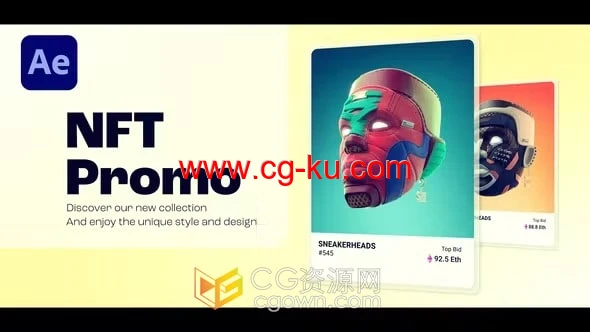 AE模板-互联网虚拟货币交易区块链广告NFT宣传片头的图片1