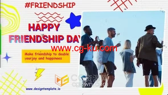 AE模板-各种趣味性闪电星星波浪气球图形动画元素创建独特派对宣传视频的图片1