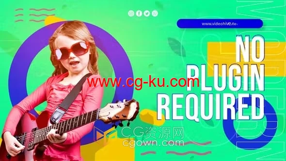 明亮色彩图形元素活力儿童广告宣传视频制作AE模板的图片1