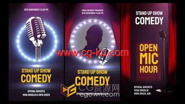 搞笑幽默喜剧才艺表演活动介绍宣传相声短视频包装PR模板的图片1