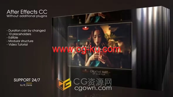 玻璃折射光效反光遮罩图文宣传视频动画制作AE模板的图片1