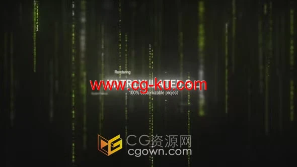 文字矩阵化二进制代码数字故障介绍宣传视频片头AE模板的图片1
