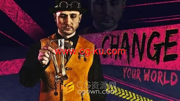 视频人物定格动画冻结帧介绍预告片或运动片头AE模板下载的图片1