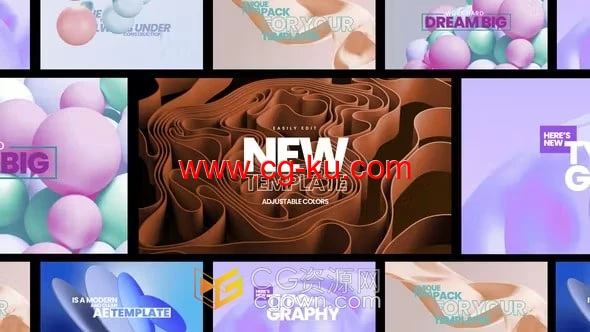 带有抽象背景动画介绍文字标题效果视频AE模板下载的图片1