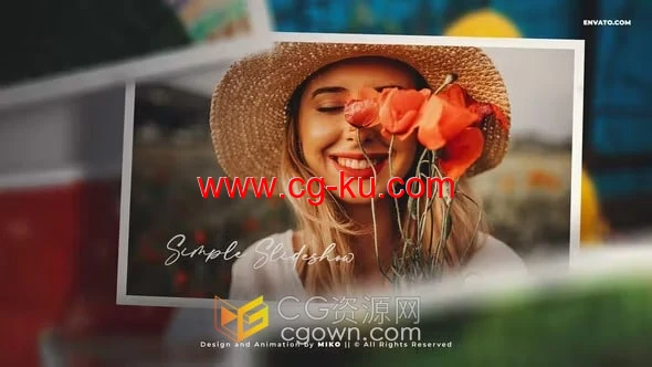 AE模板-独特美丽简单视频相册适合各种主题场景照片展示的图片1