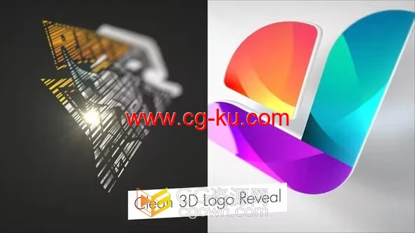 AE模板-明亮干净3D绘图标志快速翻转动画Logo的图片1