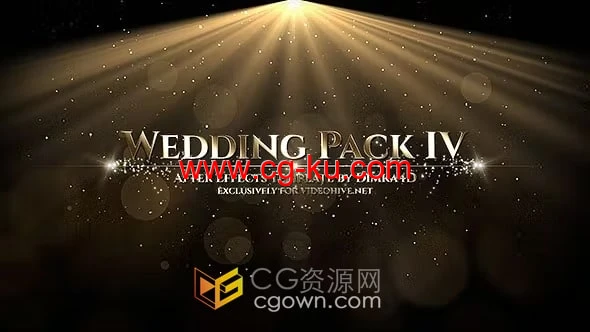 AE模板-高端奢华金色粒子光斑优雅婚礼视频晚会包装的图片1