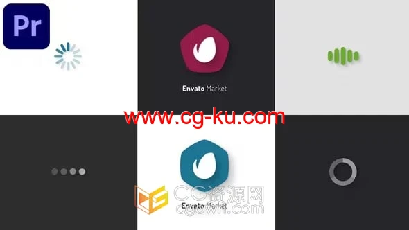 PR模板-五种鼠标点击加载动画效果标志LOGO的图片1