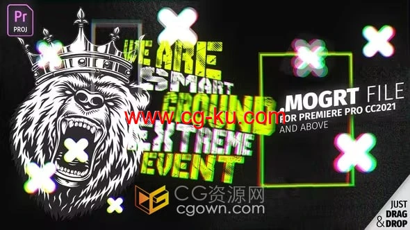 PR标志模板-快速踩脚风格三维立体标题排版Stomp Logo介绍的图片1