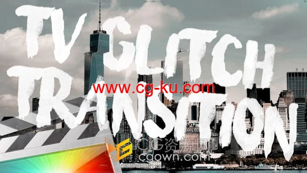 TV Glitch Transition FCPX插件9组电视故障转场动画过渡的图片1