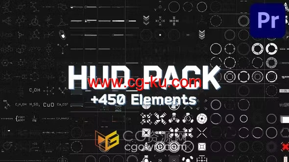 PR模板-450多种高科技HUD元素动画HUD Pack 第 6 部分的图片1