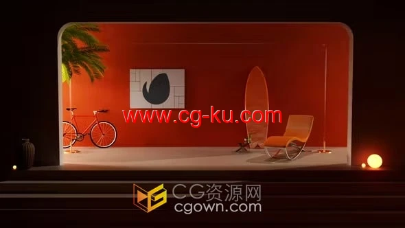 AE片头模板-简单创意度假插图场景标志动画的图片1