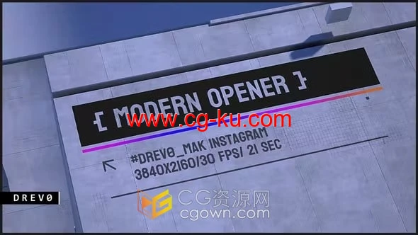 AE模板-3D城市混凝土城墙展示明亮艺术作品标题广告动画的图片1