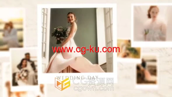 婚礼幻灯片AE模板婚纱照片展示动画视频相册的图片1