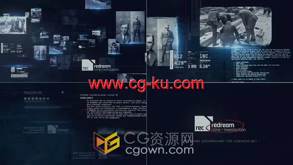 司法警察违法办案犯罪纪录片照片幻灯片宣传视频AE模板的图片1